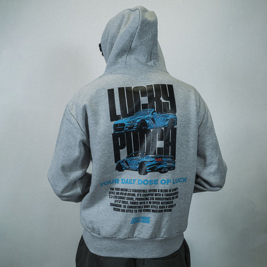 Lucky Punch Mustang Hoodie Grey