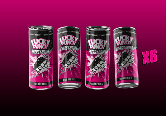 LUCKY PUNCH ENERGY DRINK WILD BERRIES 6-PACK